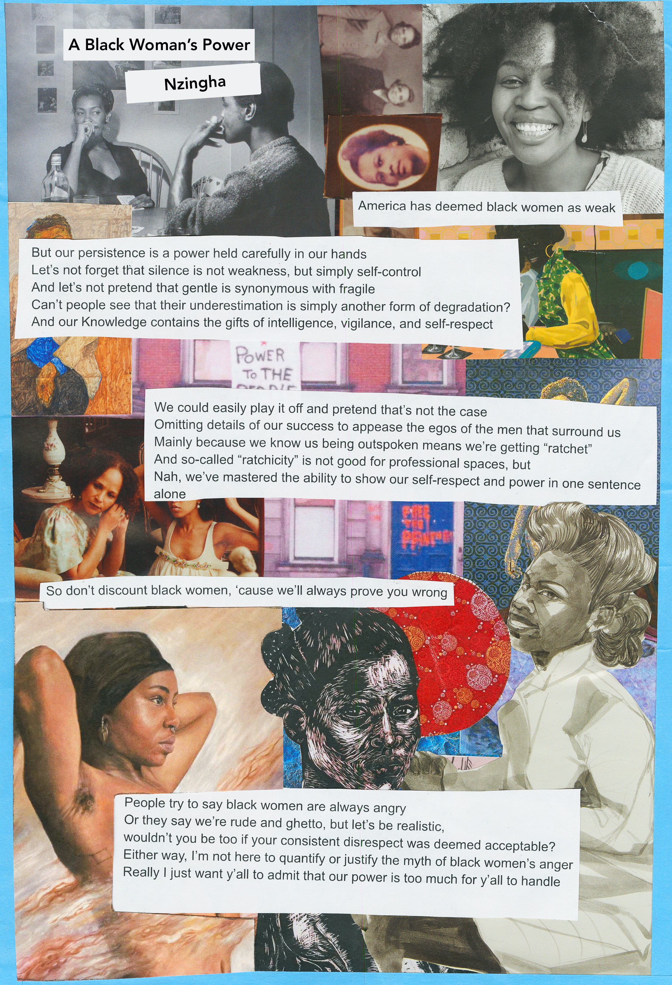 Collage page from the Museum Ambassadors' Zine