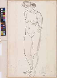 Nude Study (Woman Standing with Head in Profile)