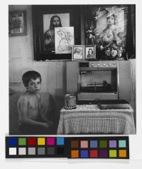 Untitled (Seated boy next to record player) from the series Appalachia, 1962-1987