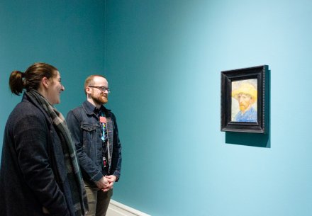 Visitors in Humble and Human: An Exhibition in Honor of Ralph C. Wilson, Jr. with Vincent van Gogh’s Self Portrait, 1887