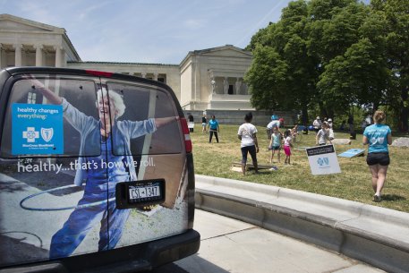 BlueCross BlueShield of Western New York van outside the museum during Art Alive