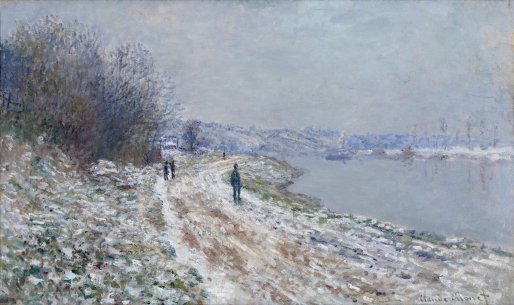 Claude Monet&#039;s Chemin de halage à Argenteuil (Towpath at Argenteuil, Winter), 1875–76