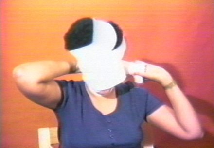 Still from Howardena Pindell&#039;s Free, White and 21, 1980