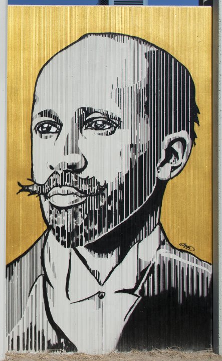 Edreys Wajed’s portrait of W. E. B. Du Bois for The Freedom Wall, 2017