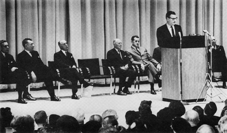 New York State Governor Nelson A. Rockefeller gives the keynote address