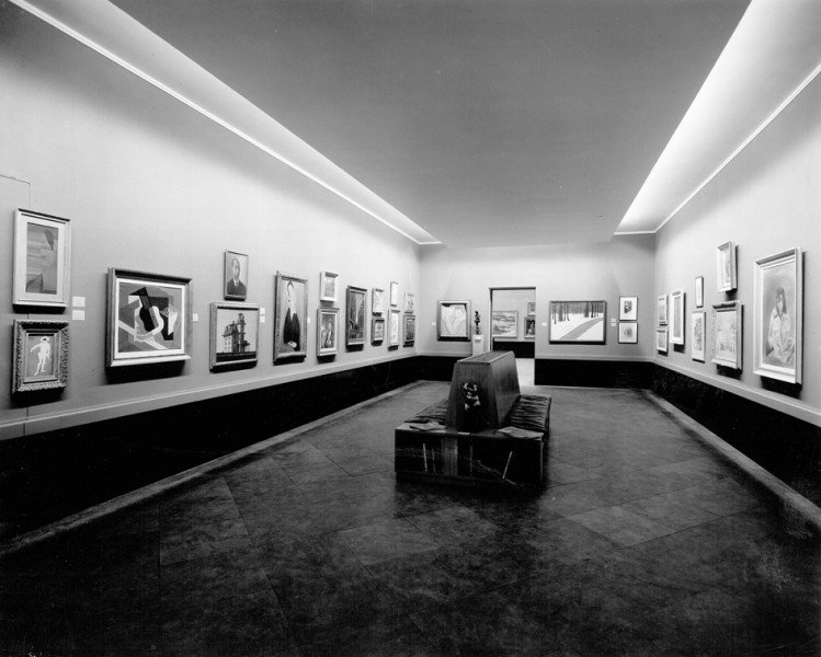 Black-and-white photograph of the Room of Contemporary Art, 1939