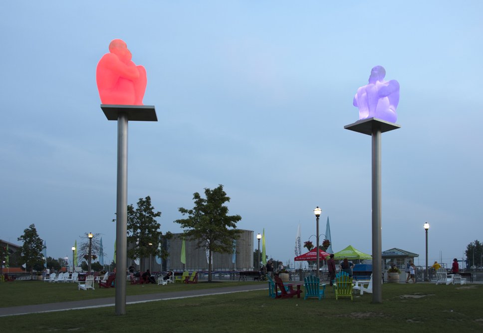 Jaume Plensa’s Silent Poets, 2012, at Canalside Buffalo