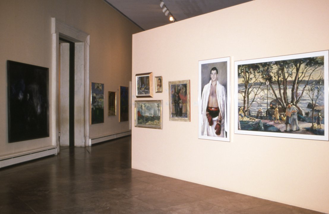 Installation view of The Wayward Muse: A Historical Survey of Painting in Buffalo