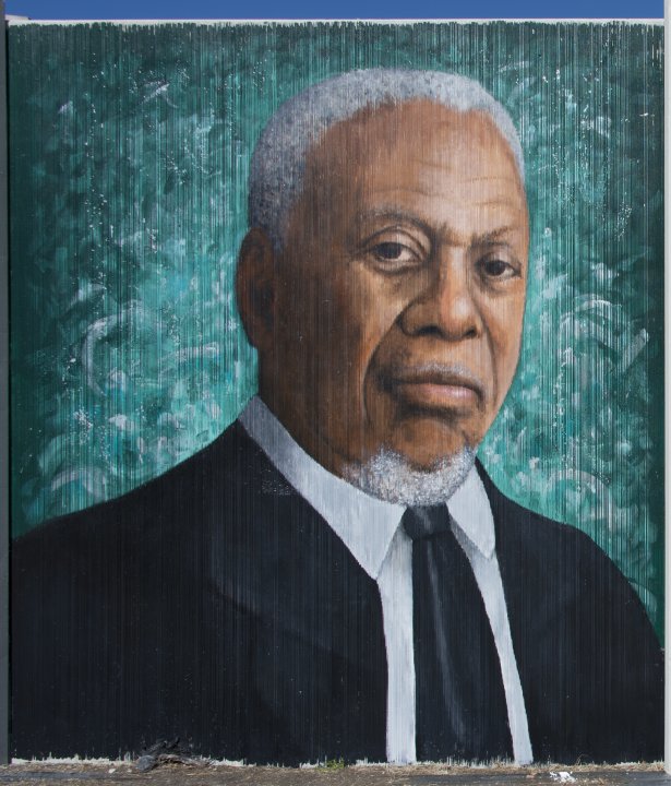 Julia Bottoms’s portrait of Arthur O. Eve for The Freedom Wall, 2017