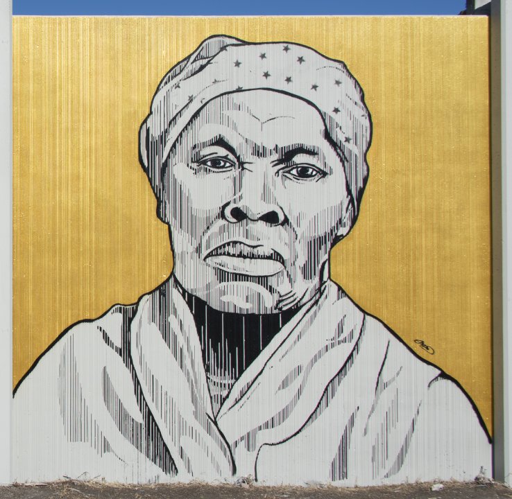 Edreys Wajed’s portrait of Harriet Tubman for The Freedom Wall, 2017