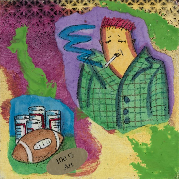 Bud, football &amp; smoking figure