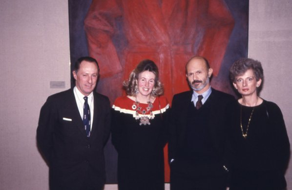 From left: Seymour H. Knox III, Jean Knox, artist Jim Dine, and Nancy Dine. (Image courtesy of the Albright-Knox Art Gallery Digital Assets Collection and Archives)