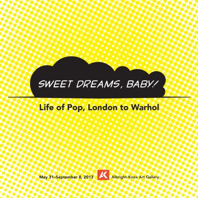 Brochure cover for Sweet Dreams, Baby!: Life of Pop, from London to Warhol
