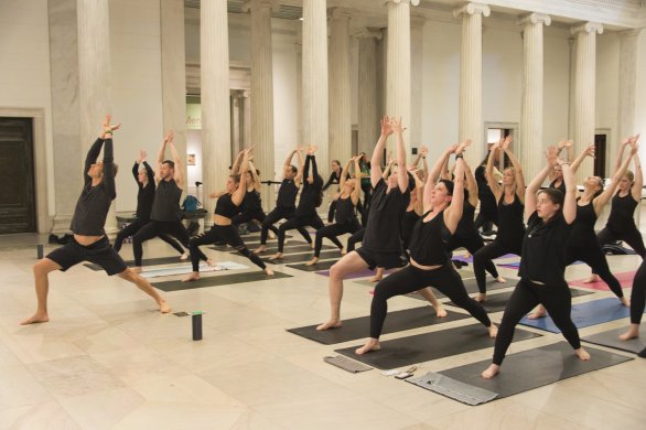 Yoga class at the museum