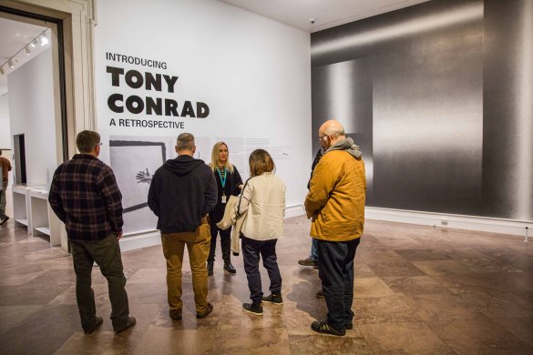 Assistant Curator Tina Rivers Ryan leads a gallery talk on Introducing Tony Conrad: A Retrospective