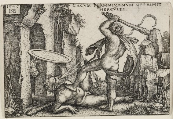 Cacum Flammivomum Opprimit Hercules (Hercules Overpowers Fire-breathing Cacus) from the series Labors of Hercules
