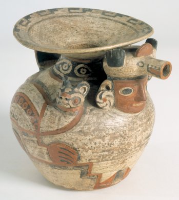 Small Vessel with Human and Animal Heads