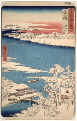 Musashi, Sumida River in Snow from the series The Famous Views of the Sixty-Odd Provinces