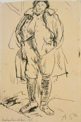 Man with Hands in Pockets from the series Nine Drawings Made at the Front, World War I