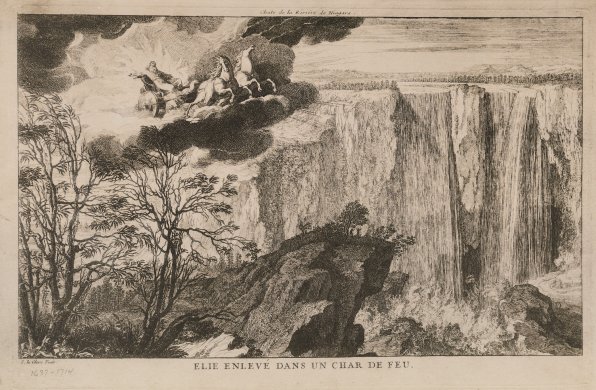 Falls of Niagara River-Elijah Ascending to Heaven in Fiery Chariot