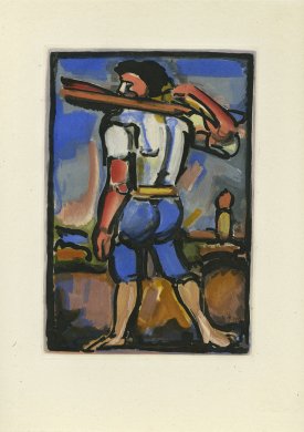Aide-Bourreau portant un des bois de la croix, vers la gauche (Henchman&#039;s Aide Carrying Part of the Cross, Facing Left) from the book Passion