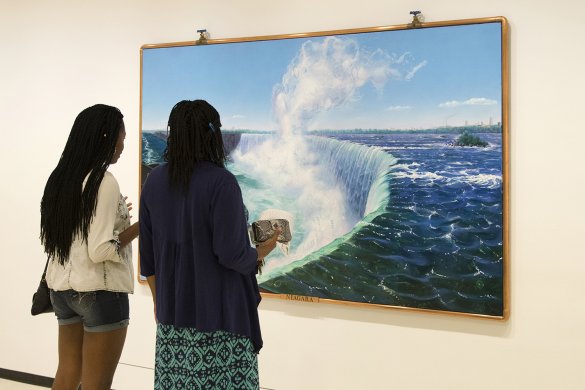 Visitors with Frank C. Moore's "Niagara," 1994–95