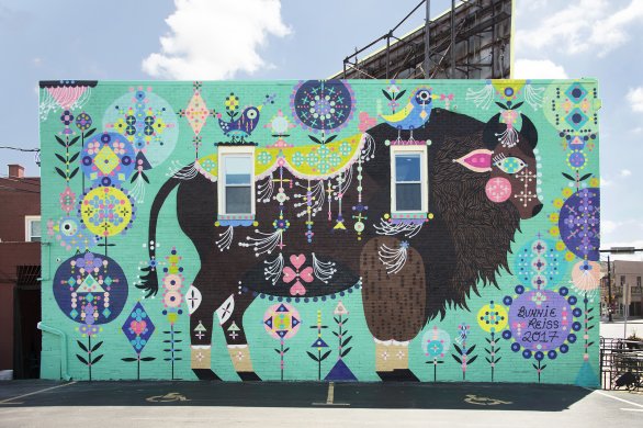 Bunnie Reiss&#039;s mural Magic Buffalo, 2017
