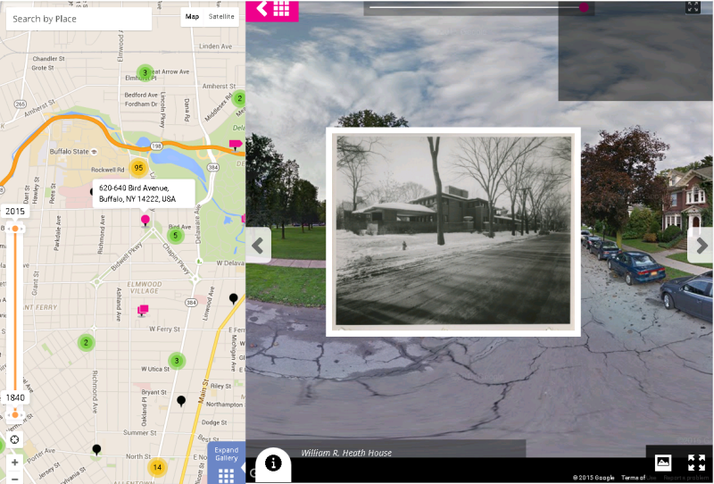 Screenshot of the William Heath House on the Albright-Knox Art Gallery's Historypin channel