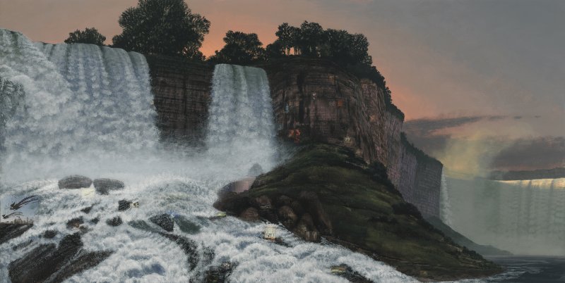 Stephen Hannock's "The Great Falls at Dawn for Xu Bing," 2013