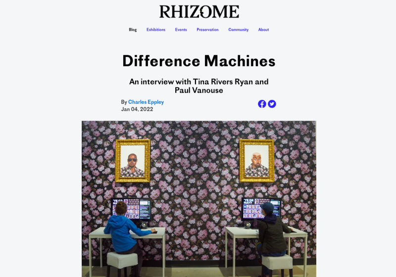 Screenshot of review of Difference Machines on Rhizome