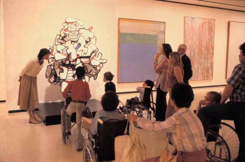 Visitors take part in a Matter at Hand program, June 1979