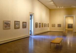 Installation view of Marin in Oil, 1913-1953