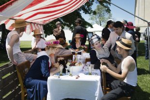 Students from West Valley Central School re-create Pierre-Auguste Renoir’s Luncheon of the Boating Party, 1880–81