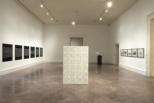 Installation view of Looking at Tomorrow: Light and Language from The Panza Collection, 1967–1990.