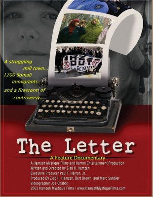 Film poster for &quot;The Letter&quot; featuring a typewriter on a red table