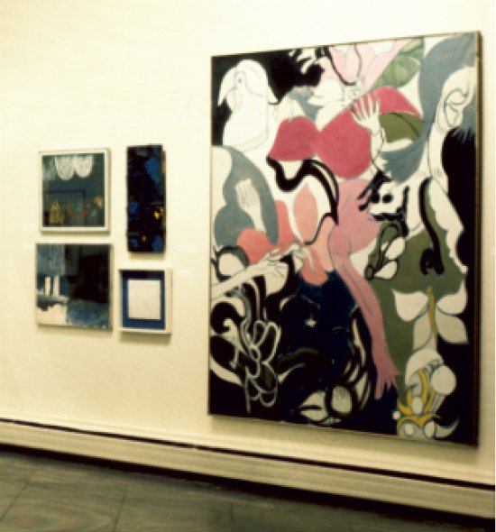 Installation view of The Martha Jackson Collection at the Albright-Knox Art Gallery (November 21, 1975–January 4, 1976).