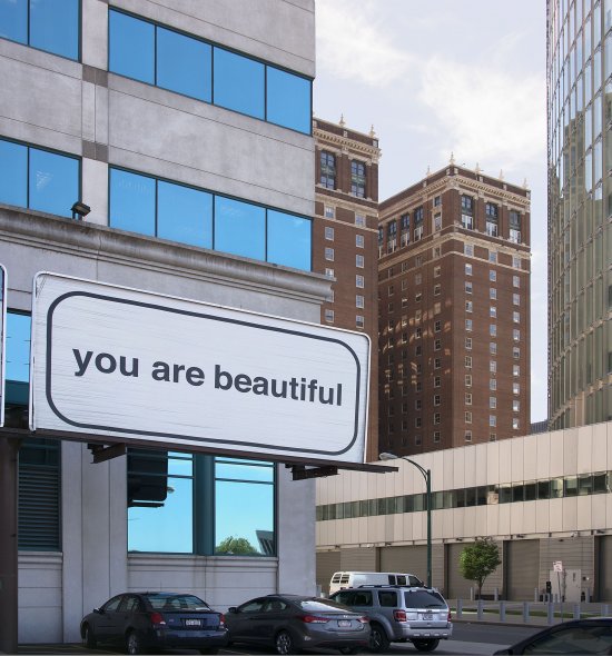 Matthew Hoffman&#039;s You Are Beautiful billboard at Mohawk Street and Elmwood Avenue in Buffalo