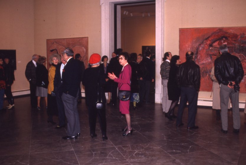 Visitors at the opening of Susan Rothenberg: Paintings and Drawings, Albright-Knox Art Gallery, November 13, 1992
