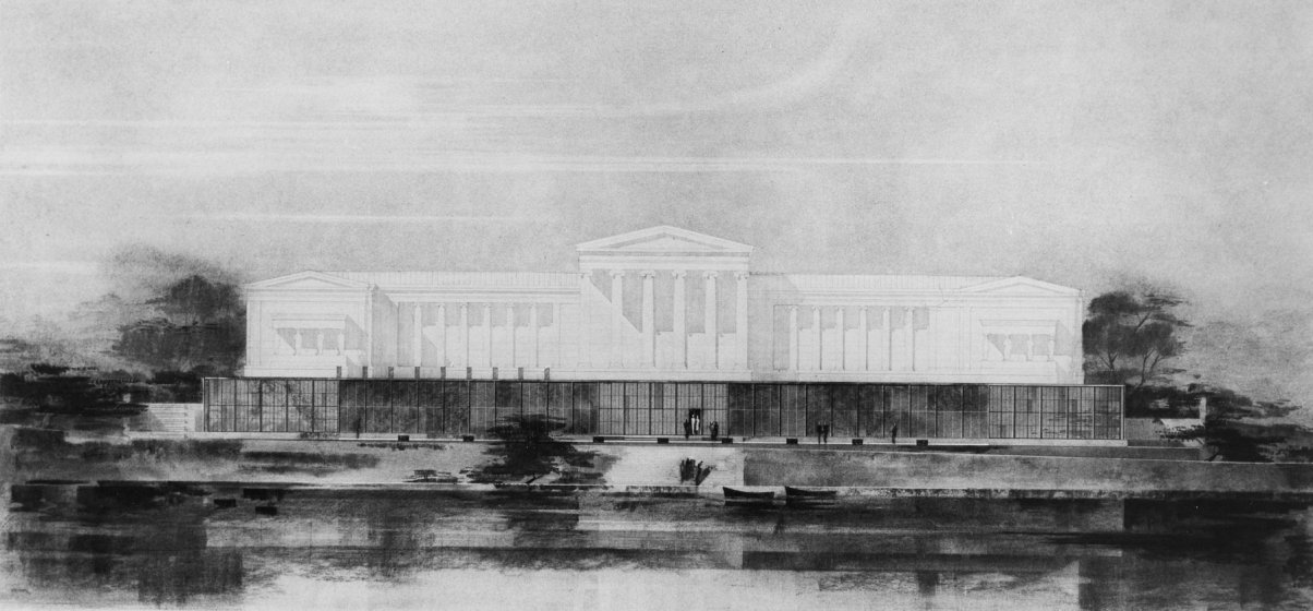 Plans for Paul Schweikher&#039;s proposed addition to the Albright Art Gallery, 1957