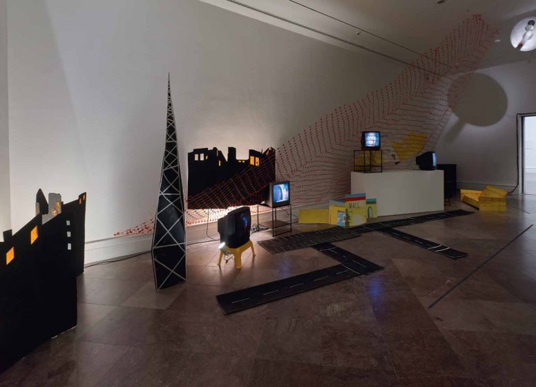 Installation view of Panopticon, 1988, in Introducing Tony Conrad: A Retrospective