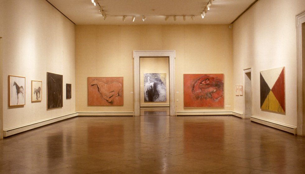 Installation view of Susan Rothenberg: Paintings and Drawings, Albright-Knox Art Gallery, November 14, 1992–January 3, 1993